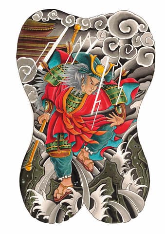 Hand-painted samurai artwork with traditional Japanese detailing and bold, expressive colors Hand-painted samurai artwork with traditional Japanese detailing and bold, expressive colors